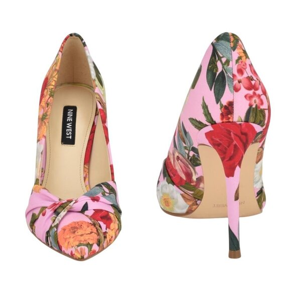NEW Nine West Womens Faiza2 Pump Slip On Heels WNFAIZA2 Pink Floral 6M - Picture 5 of 14